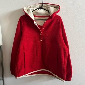 Mega fleece Snap Up Hoodie, goji berry